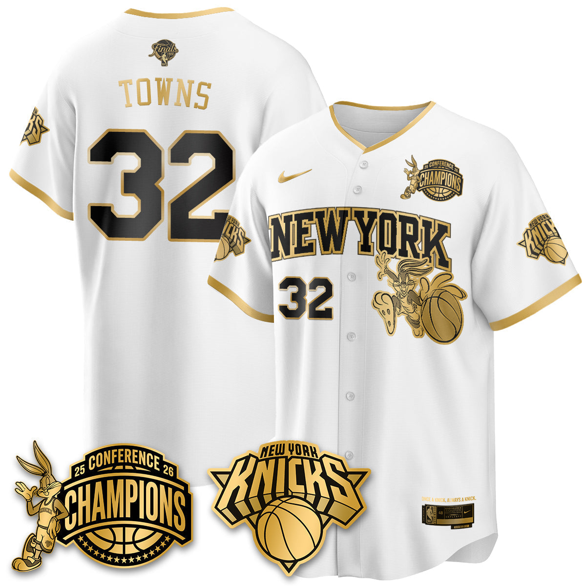New York Knicks 2026 Basketball Finals x Bunny Vapor Jersey V2- Stitched-Cuztomshoes