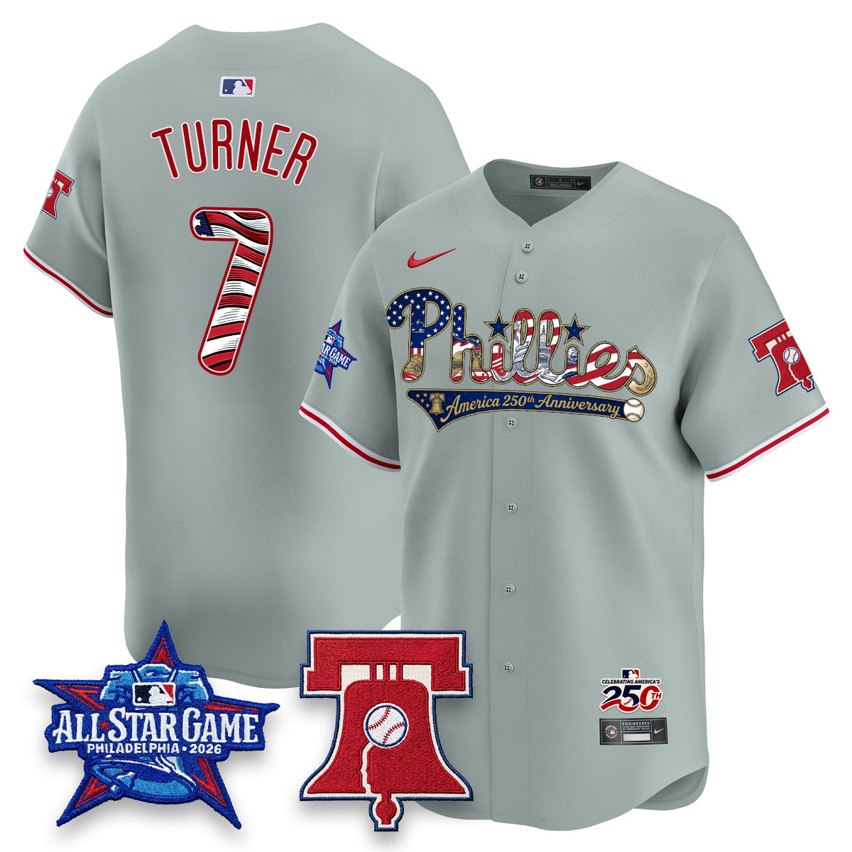 Philadelphia Phillies 2026 Independence Day USA Vapor Limited Jersey - Stitched-Cuztomshoes