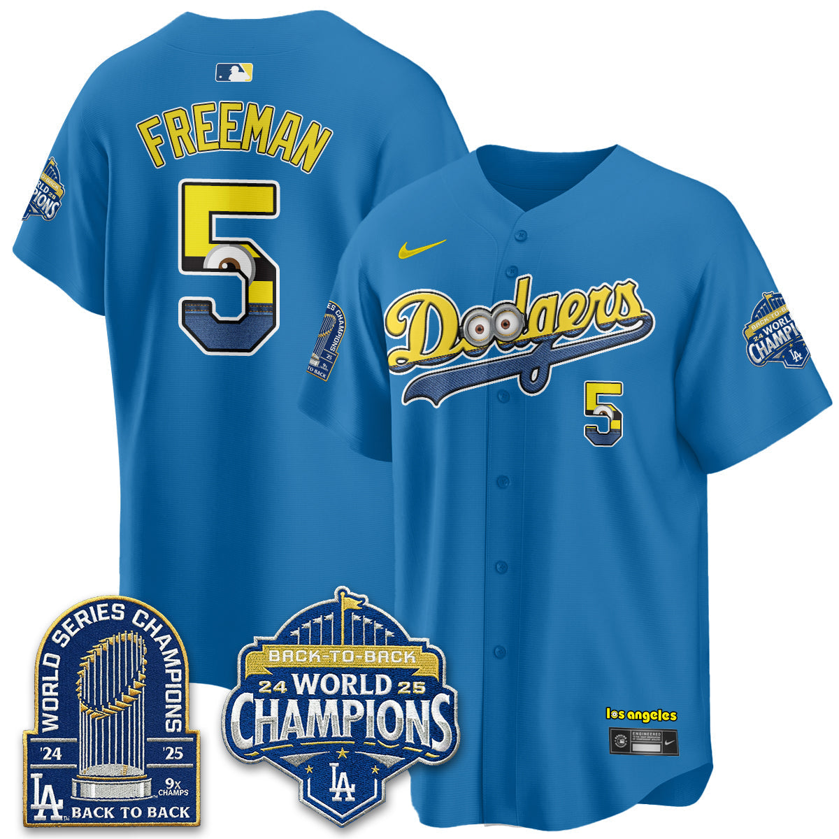 Los Angeles Dodgers x Yellow Capsules Vapor Jersey - Stitched-Cuztomshoes