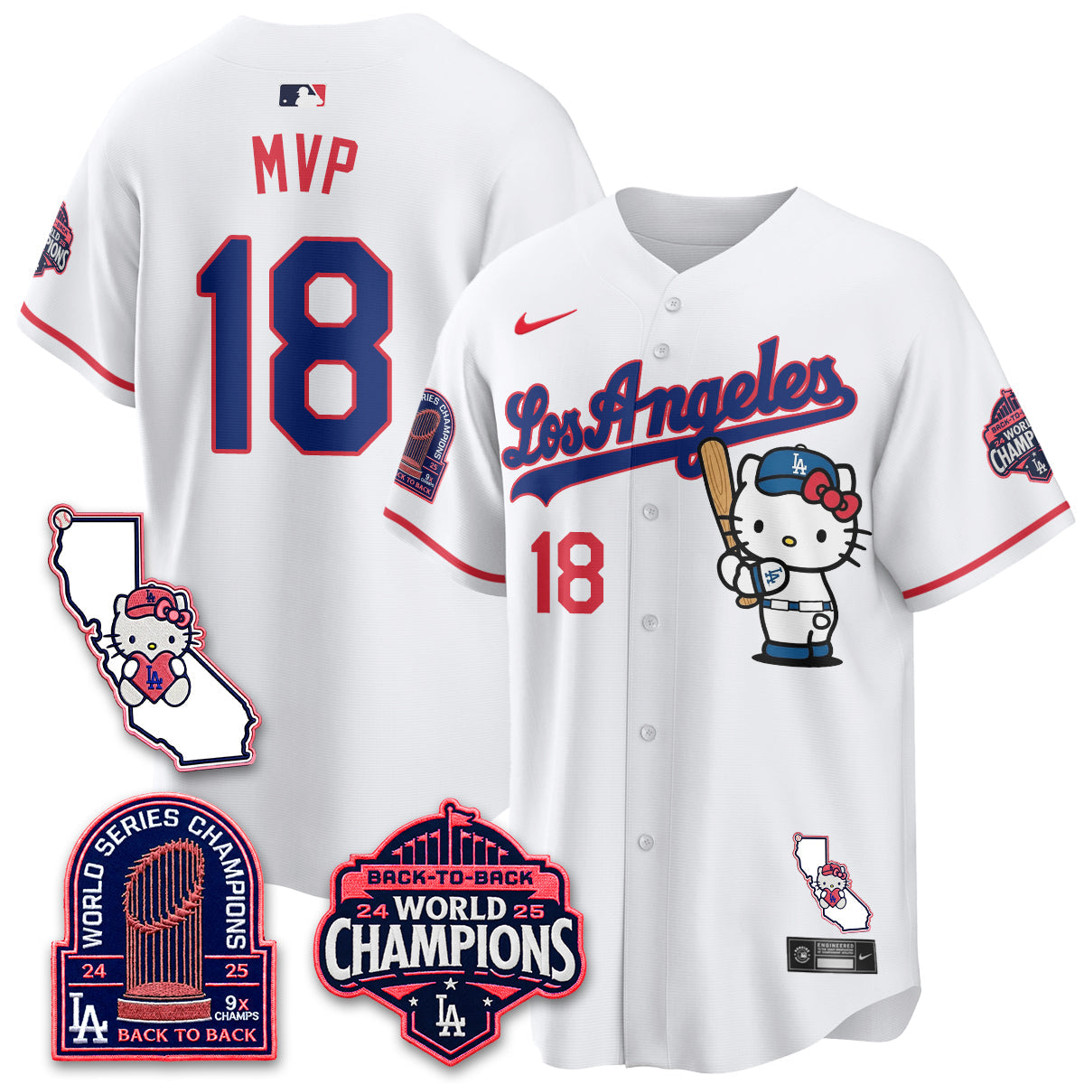 Los Angeles Dodgers x Meow KT 2026 Vapor Jersey - Stitched - V4-Cuztomshoes