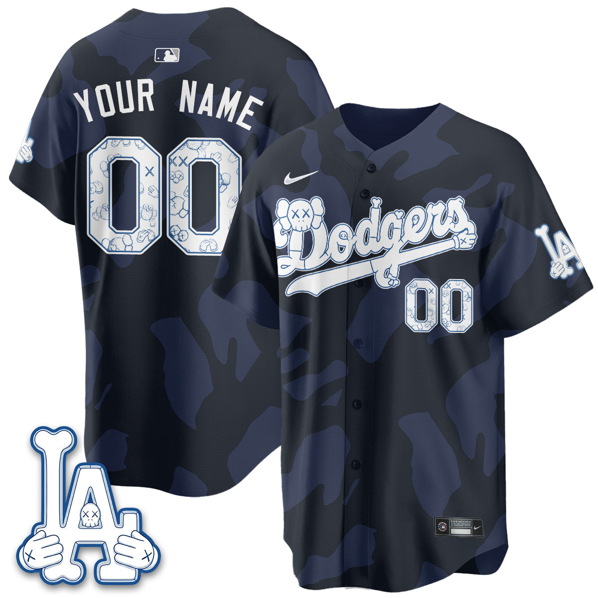Los Angeles Dodgers x KAWS Edition Vapor Custom Jersey V2- Stitched-Cuztomshoes