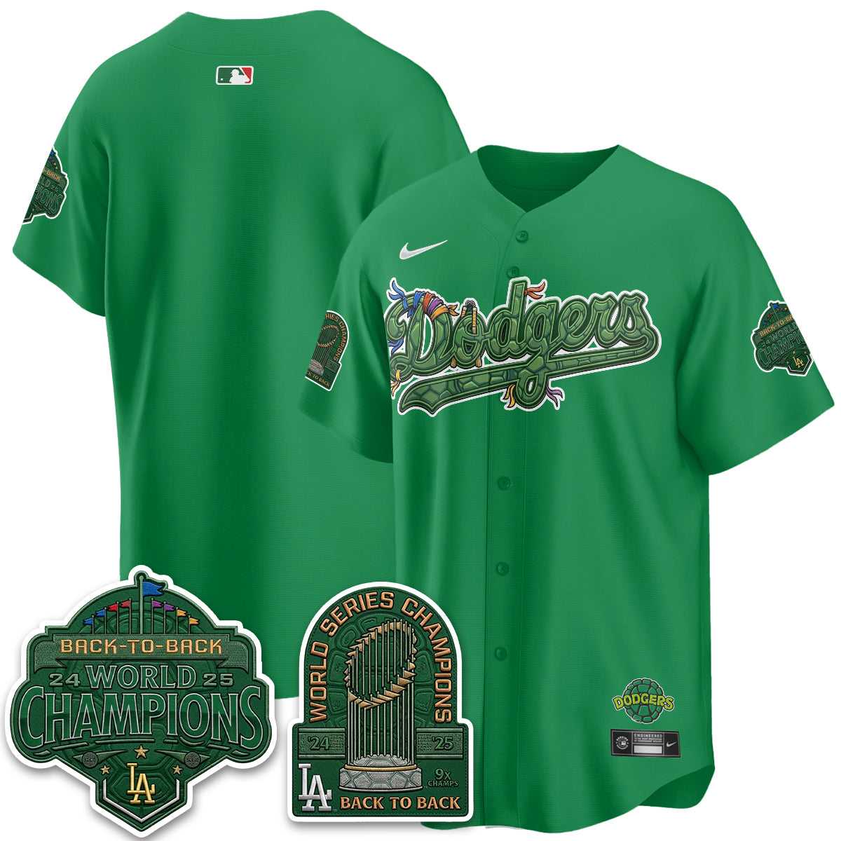 Los Angeles Dodgers x TMNT 2026 Vapor Jersey - Stitched-Cuztomshoes