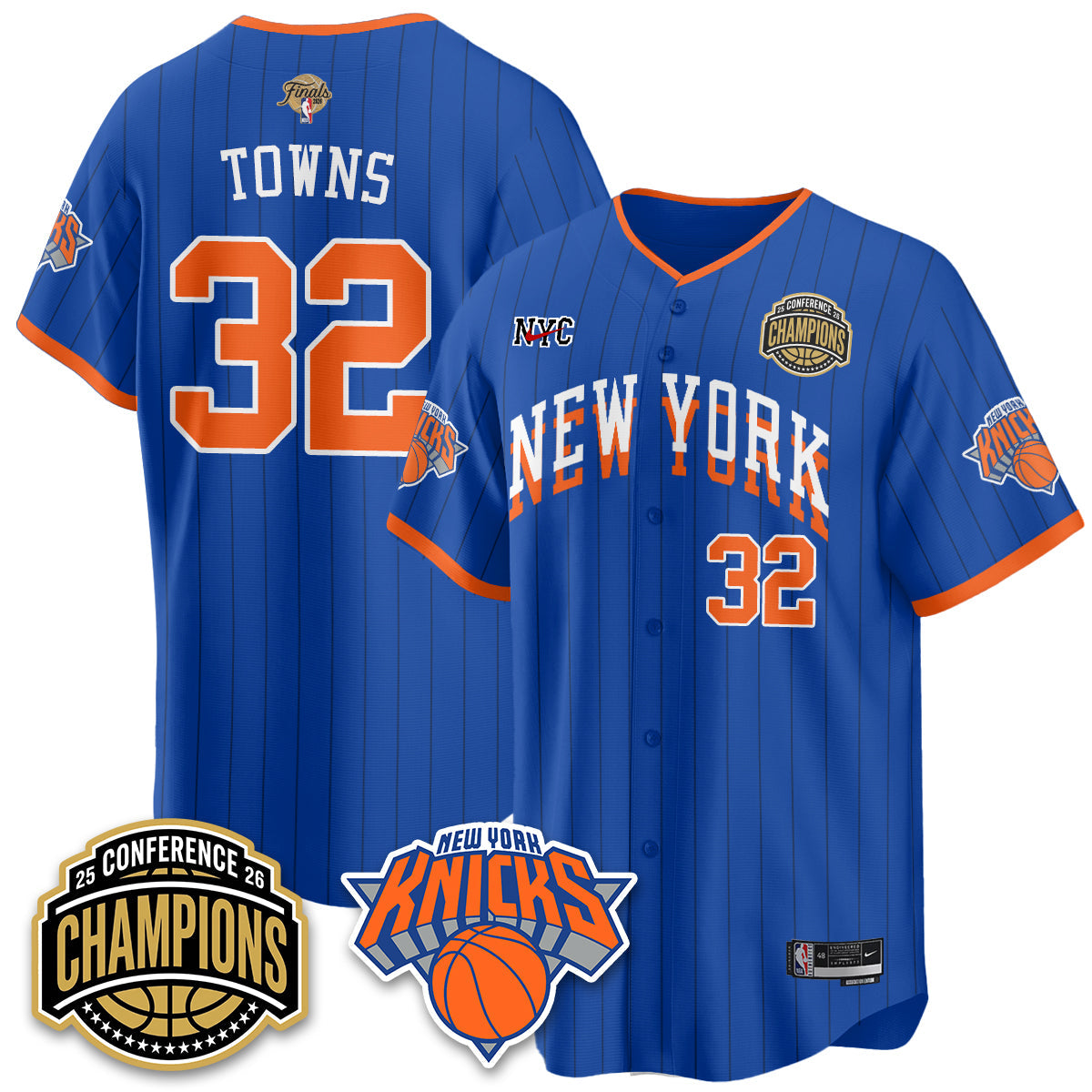 New York Knicks 2026 Basketball Finals Vapor City Edition Jersey V2- Stitched-Cuztomshoes
