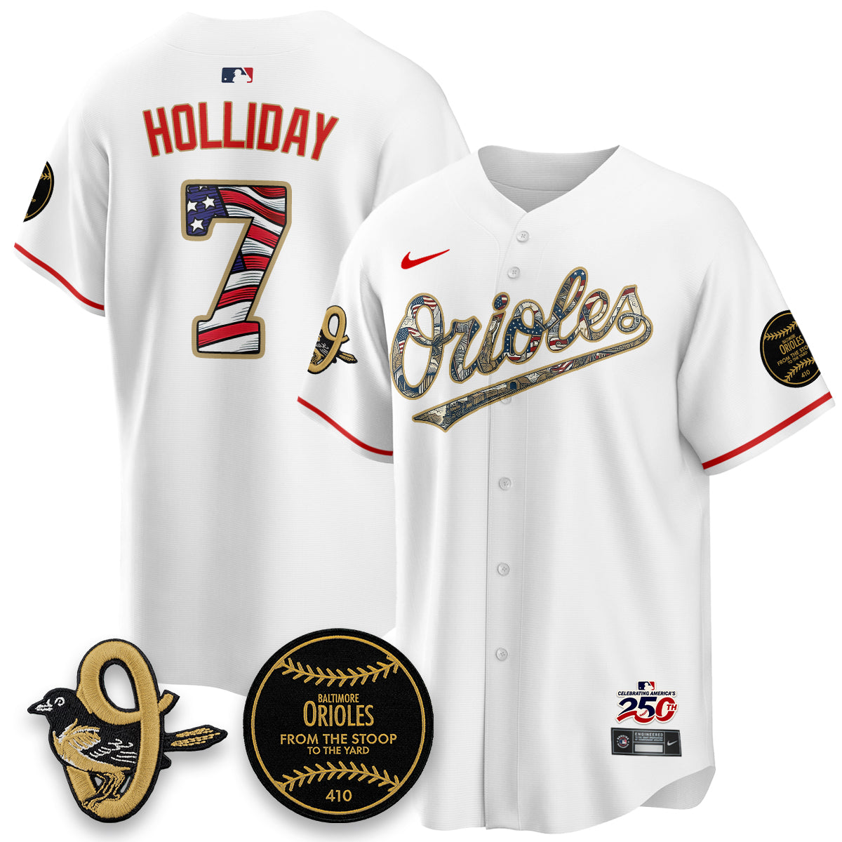 Baltimore Orioles 2026 Independence Day USA Vapor Limited Jersey - Stitched-Cuztomshoes