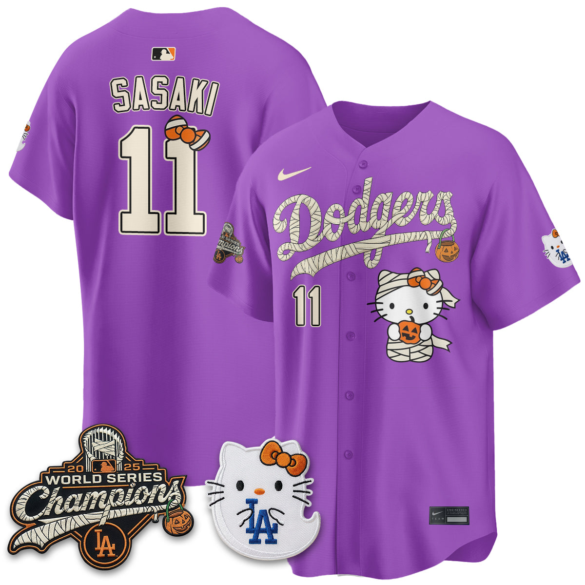 Los Angeles Dodgers Halloween 2026 Vapor Jersey V2- Stitched-Cuztomshoes
