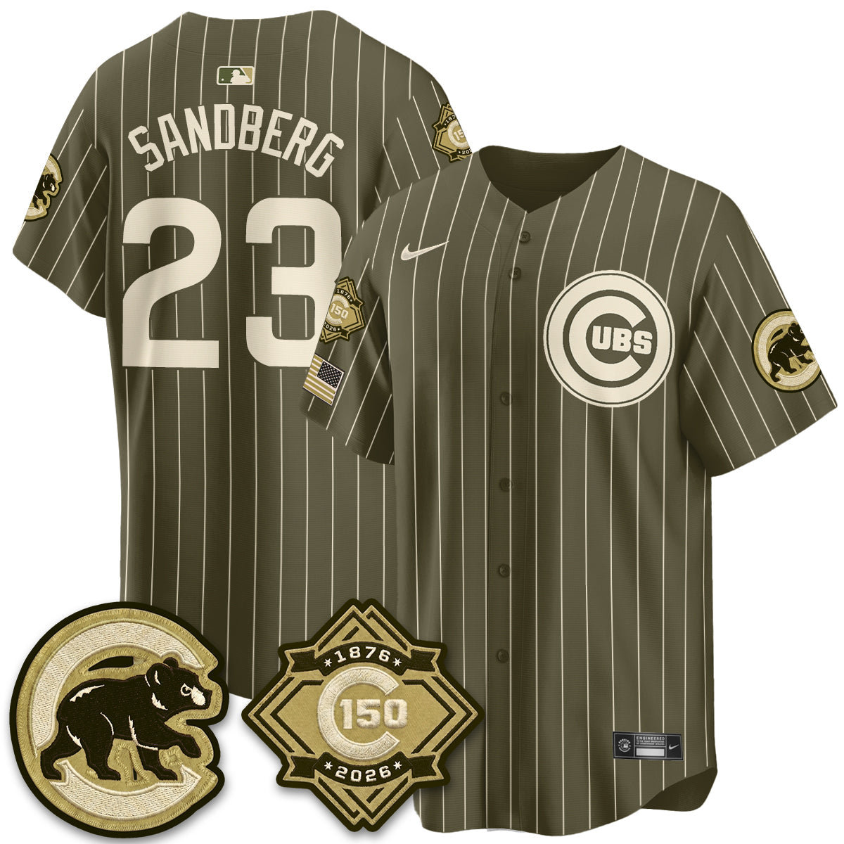 Chicago Cubs New Era Olive 2026 Armed Forces Day Jersey -Stitched