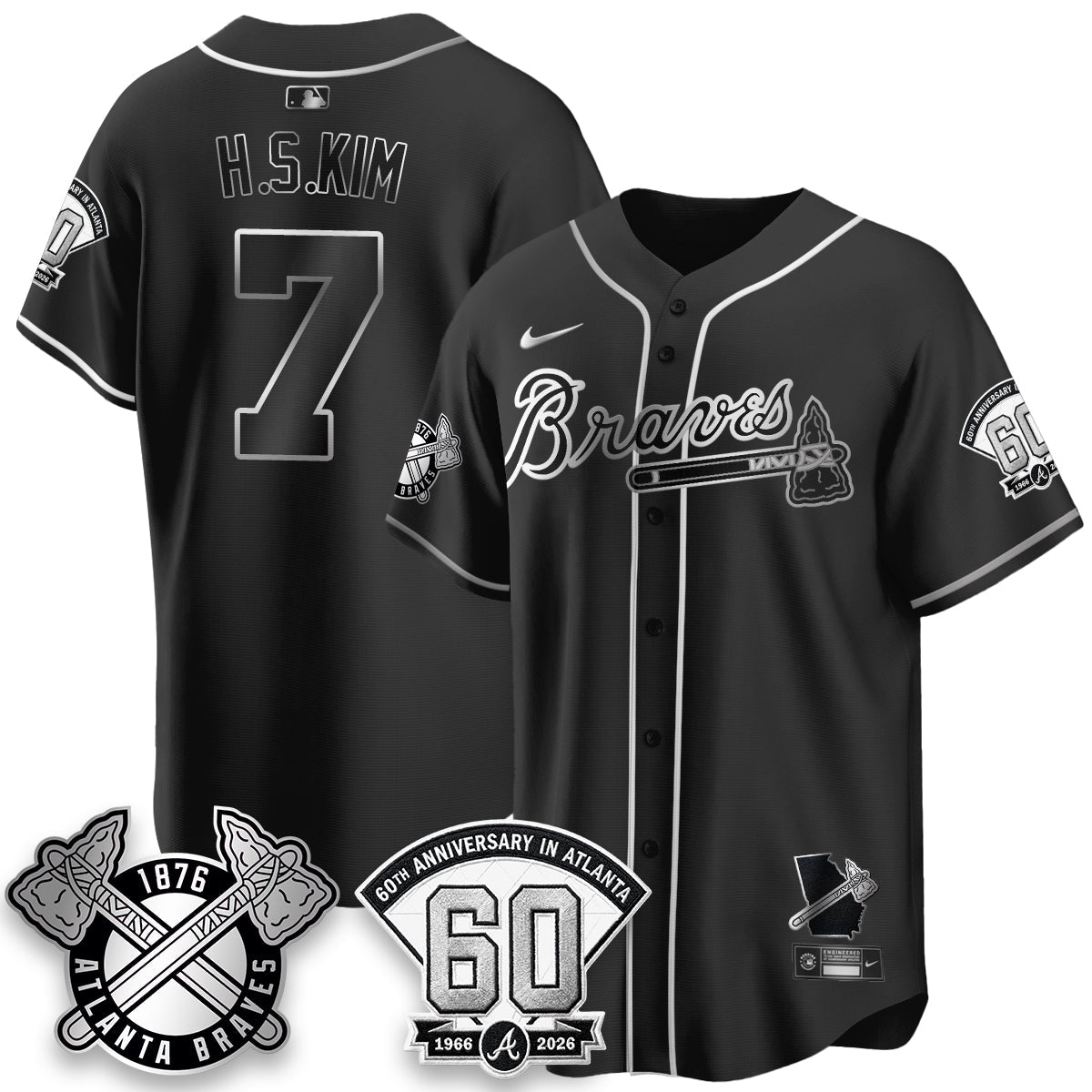 Atlanta Braves 60th Anniversary Special Edition Vapor Limited Jersey - Stitched-Cuztomshoes