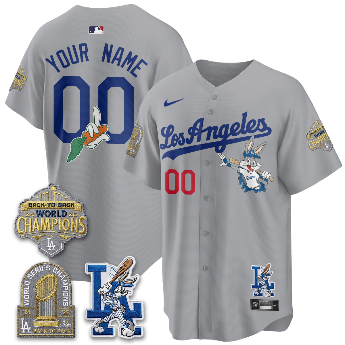 Los Angeles Dodgers Bunny Vapor Limited Custom Jersey - Stitched-Cuztomshoes