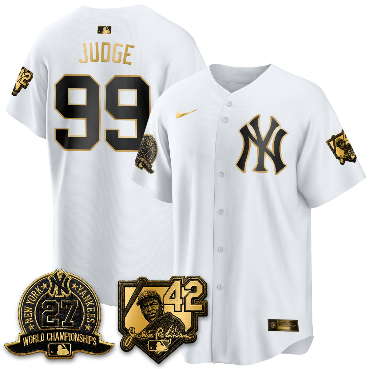 New York Yankees 2026 Jackie Robinson Day Vapor Limited Gold Edition Jersey - Stitched