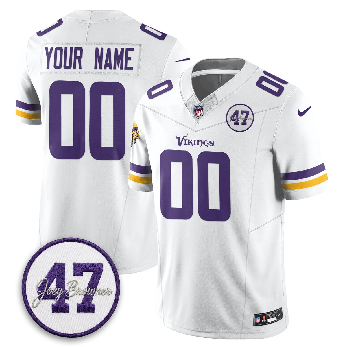 Minnesota Twins Joey Browner Thank You For Memories - 1960 Ð 2026 Football Vapor Limited Custom Jersey - Stitched-Cuztomshoes
