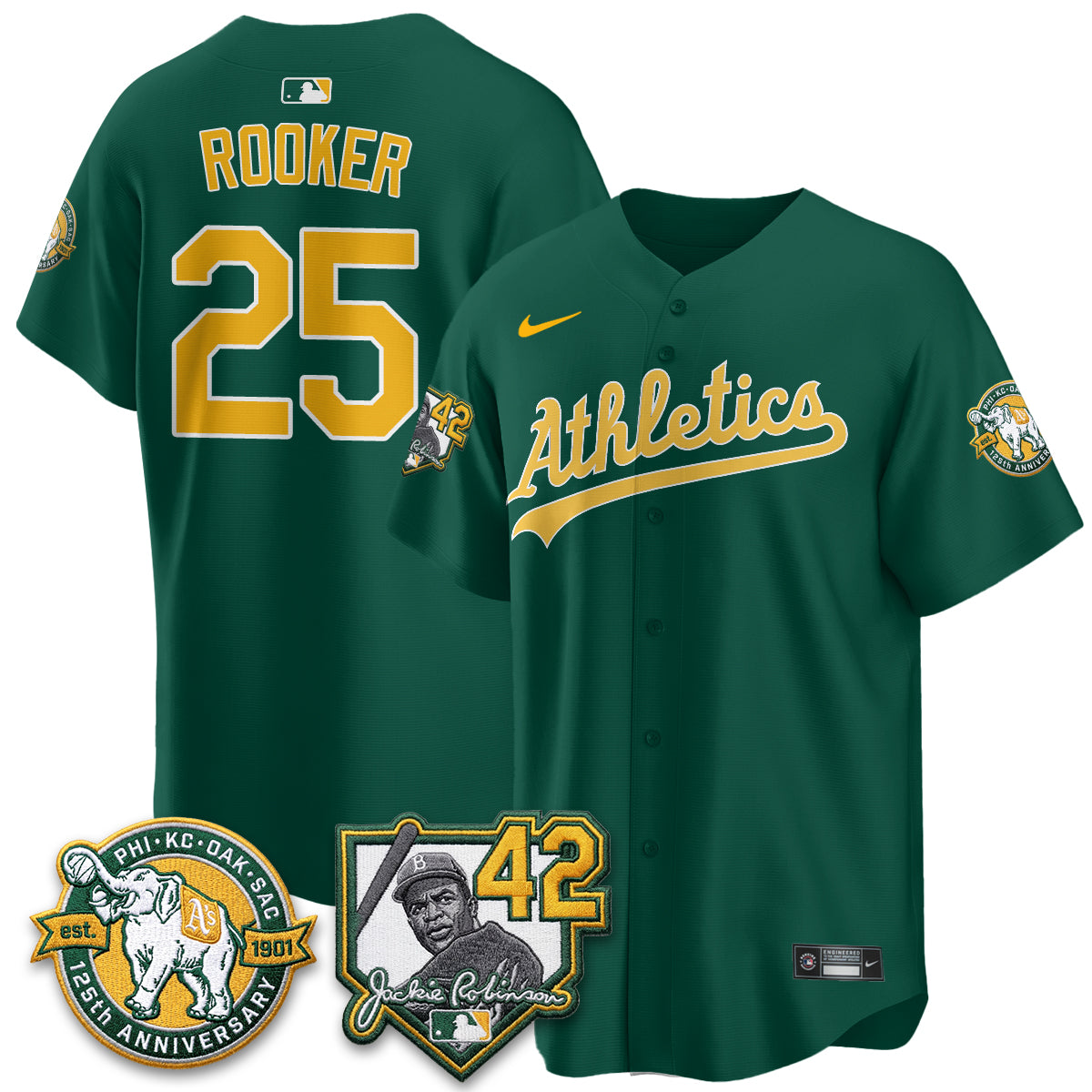 Athletics 2026 Jackie Robinson Day - Celebrating 125 Years Limited Vapor Jersey - Stitched-Cuztomshoes