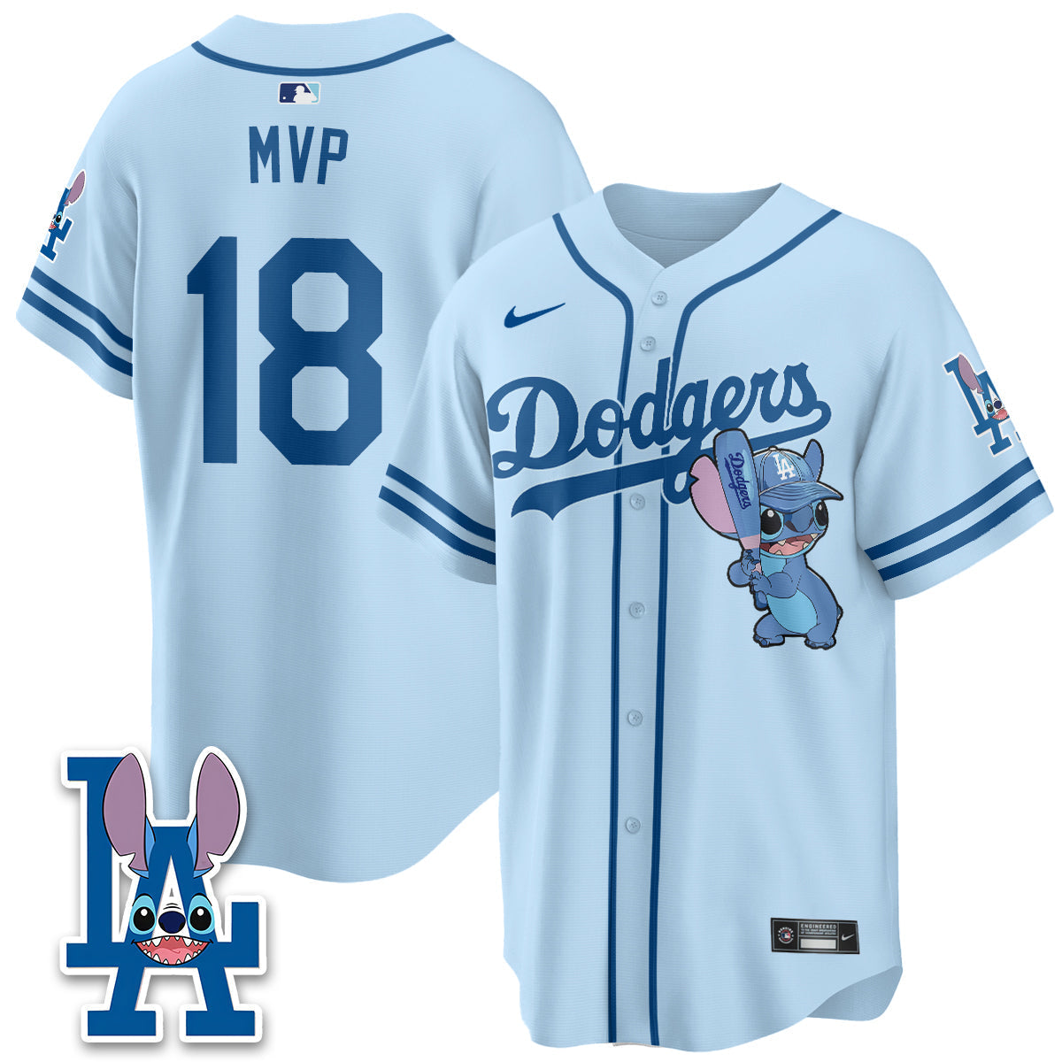 Los Angeles Dodgers x Blue Alien Edition Vapor Jersey - Stitched-Cuztomshoes