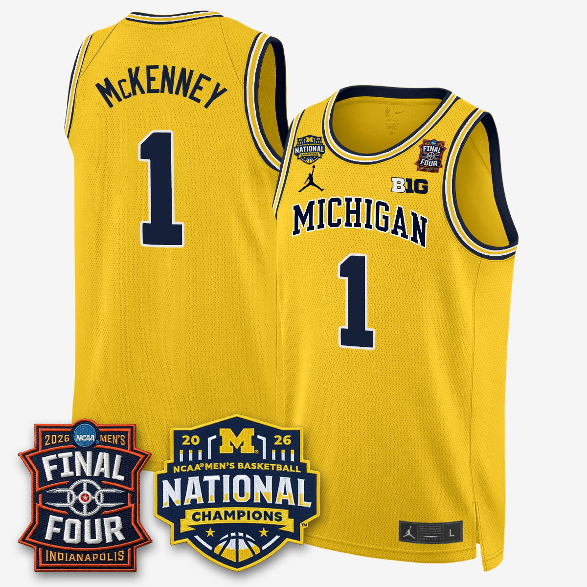 Michigan Wolverines 2026 Men's Basketball Champions Limited Jersey - Stitched-Cuztomshoes