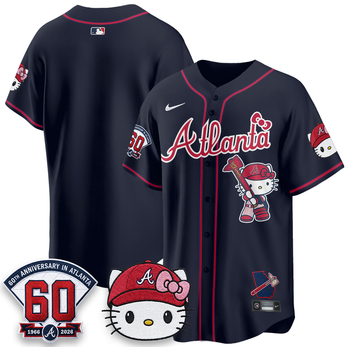 Atlanta Braves x Meow KT 2026 Vapor Limited Jersey - Stitched-Cuztomshoes