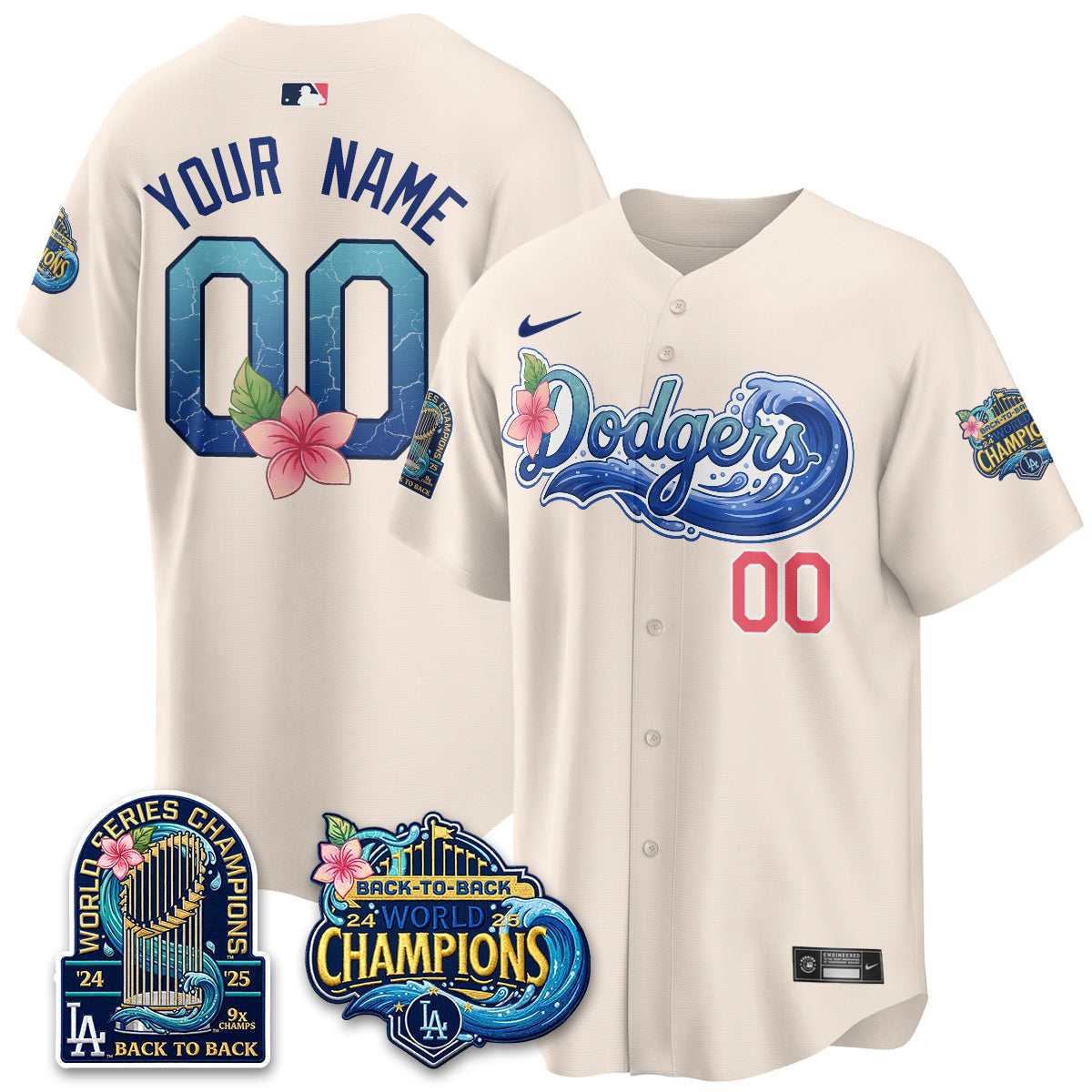 Los Angeles Dodgers Aloha Spirit Vapor Limited Custom Jersey - Stitched-Cuztomshoes