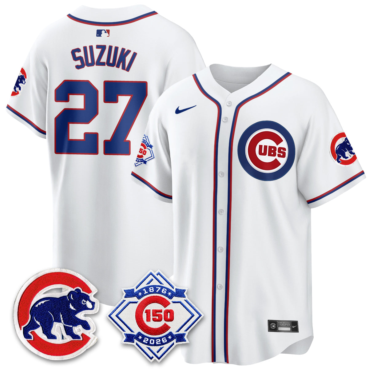 Chicago Cubs 150th Anniversary Black Out Style Vapor Premier Limited Jersey - Stitched