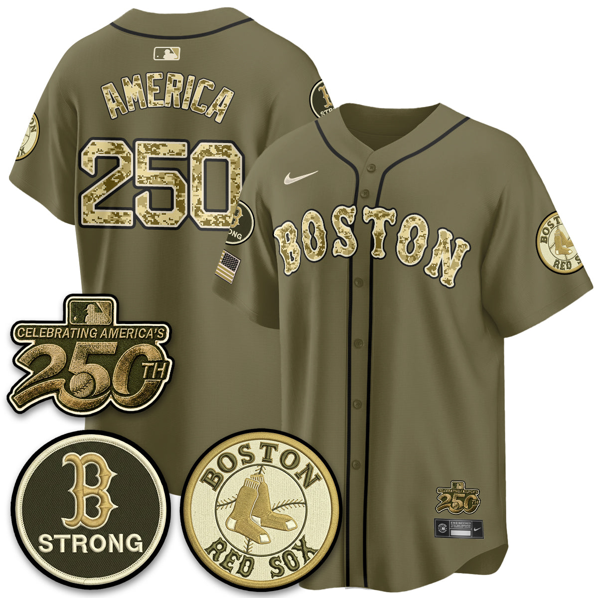 Boston Red Sox 2026 Armed Forces Day Jersey V2 - Stitched