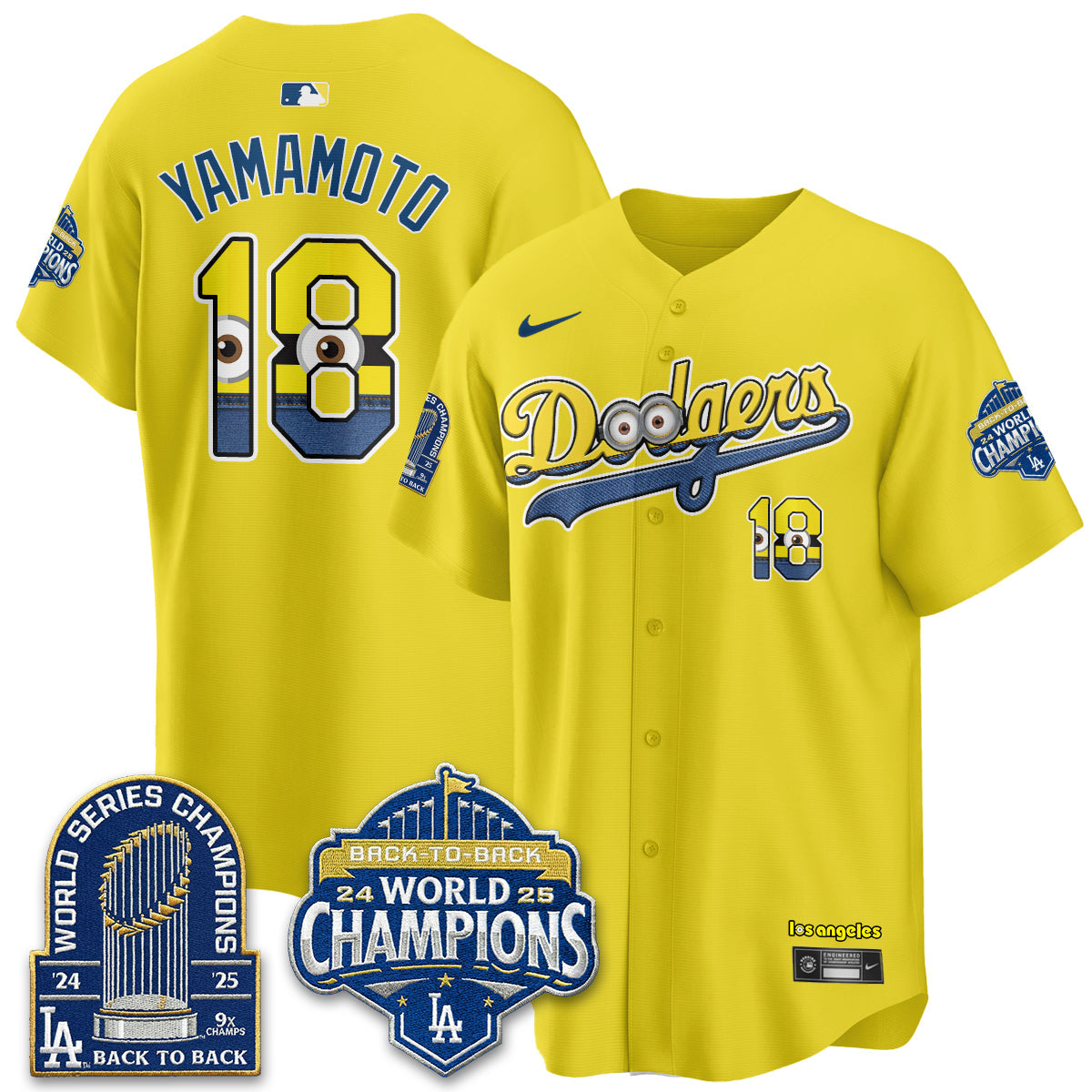 Los Angeles Dodgers x Yellow Capsules Vapor Jersey - Stitched-Cuztomshoes