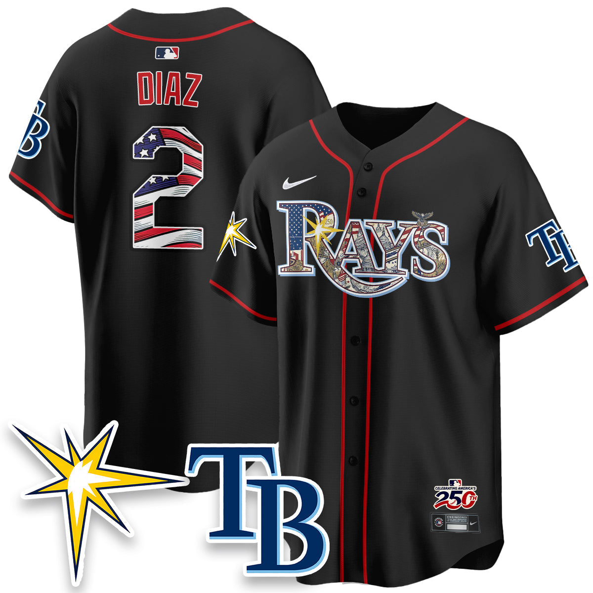 Tampa Bay Rays 2026 Independence Day USA Vapor Limited Jersey - Stitched