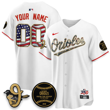 Baltimore Orioles 2026 Independence Day USA Vapor Limited Custom Jersey - Stitched-Cuztomshoes