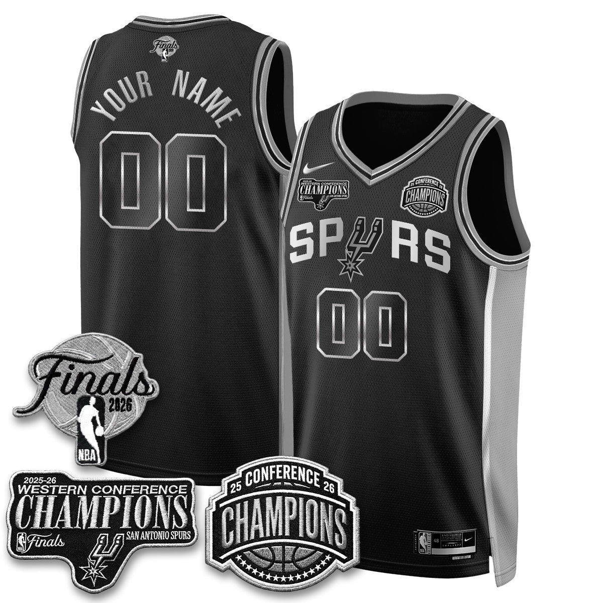 San Antonio Spurs 2026 Basketball  Western Conference Champions Vapor Special Edition Custom Jersey - Stitched