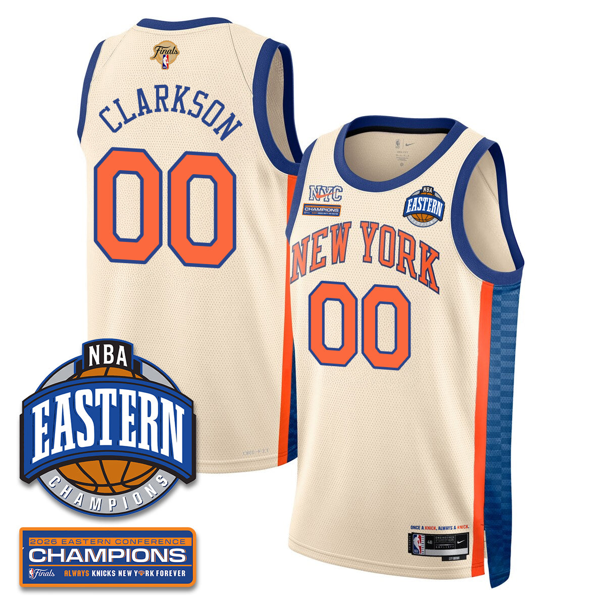New York Knicks 2026 Basketball Eastern Conference Champions Vapor Jersey - Stitched-Cuztomshoes