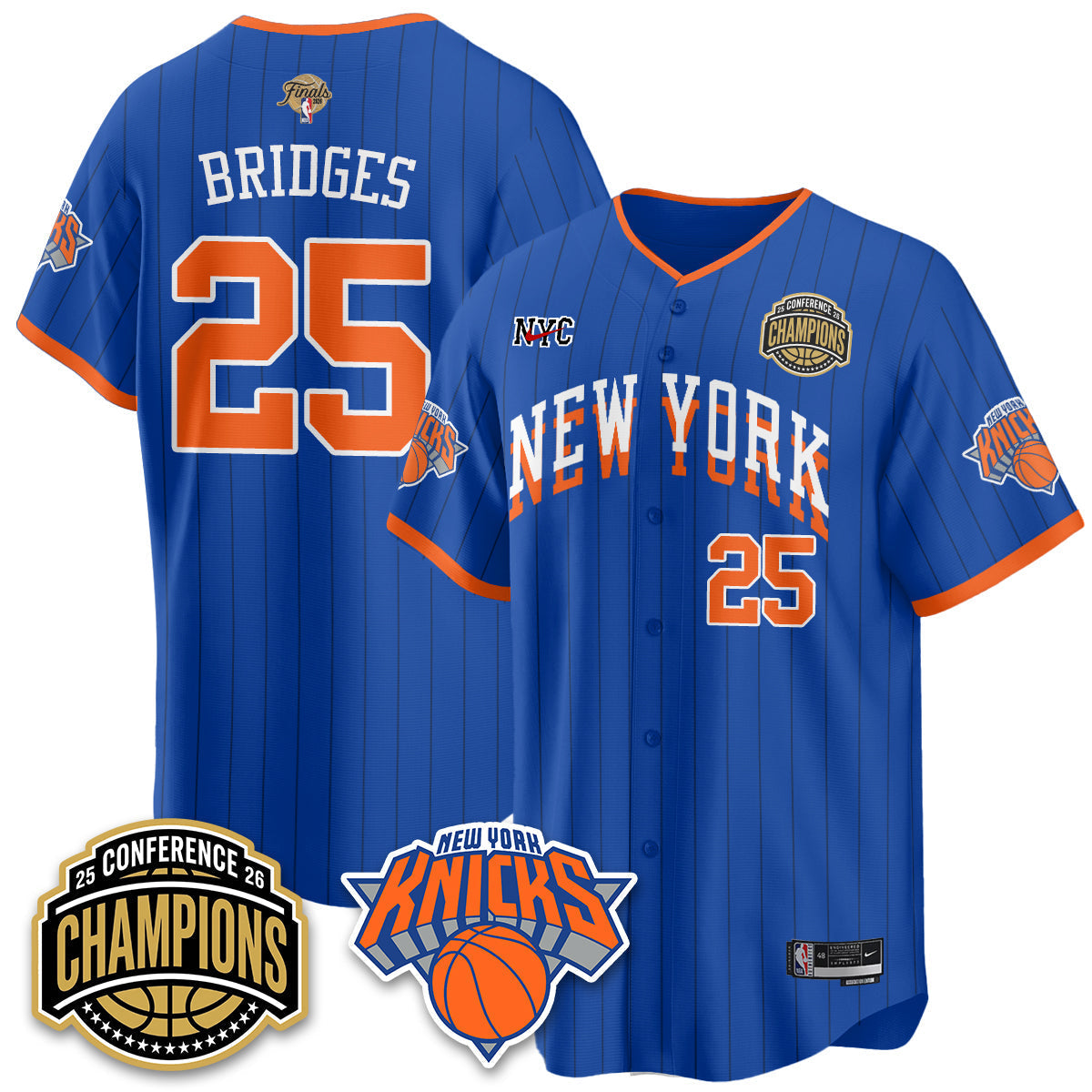 New York Knicks 2026 Basketball Finals Vapor City Edition Jersey V2- Stitched-Cuztomshoes