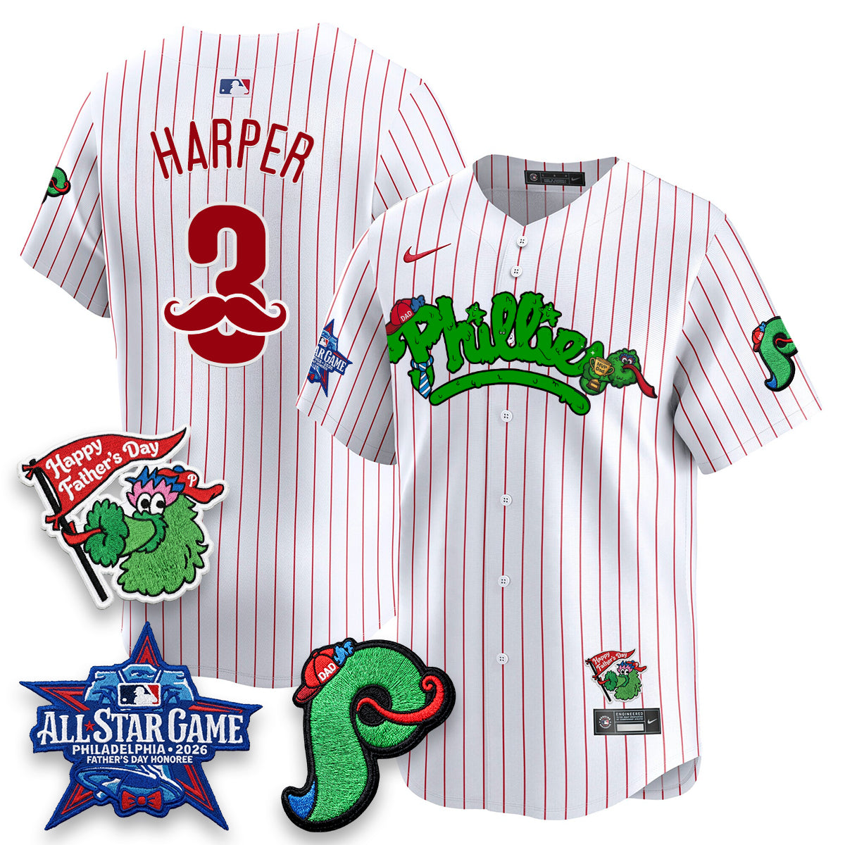 Philadelphia Phillies Happy Father's Day Vapor Jersey - Stitched