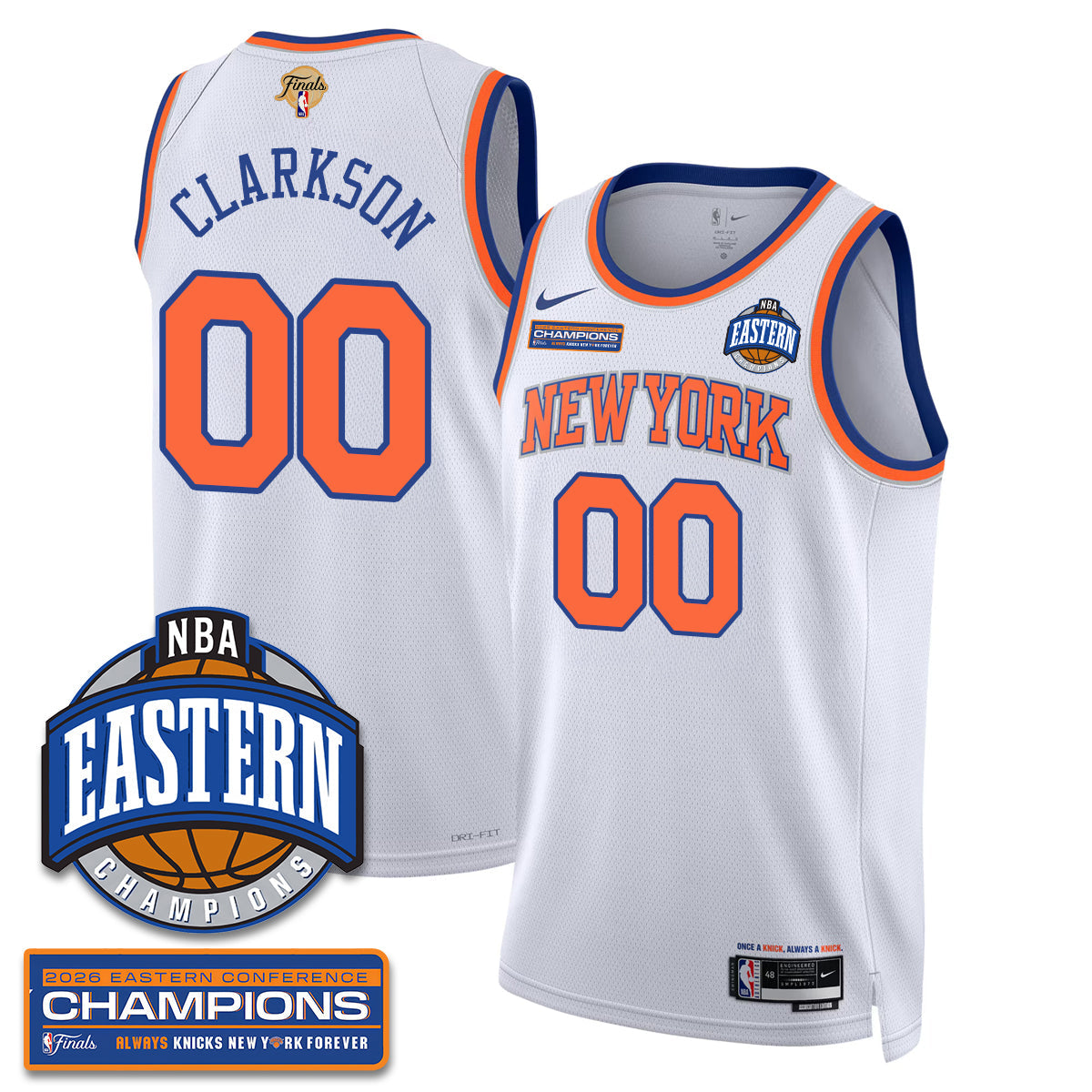 New York Knicks 2026 Basketball Eastern Conference Champions Vapor Jersey - Stitched-Cuztomshoes