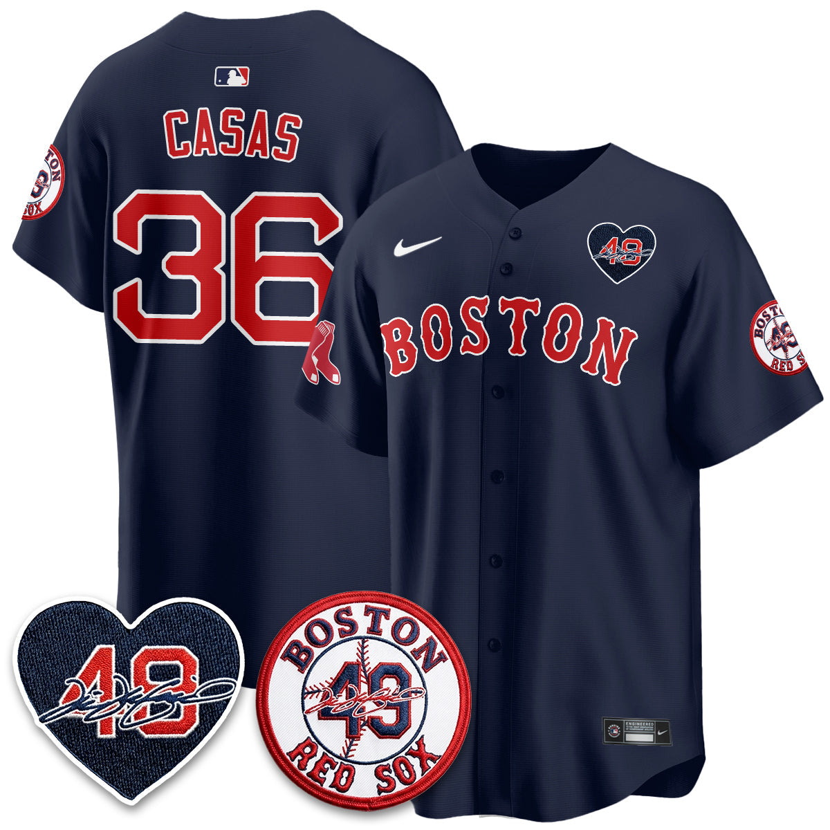 Boston Red Sox Tim Wakefield Memorial Patch Vaper Premier Limited Jersey - Stitched