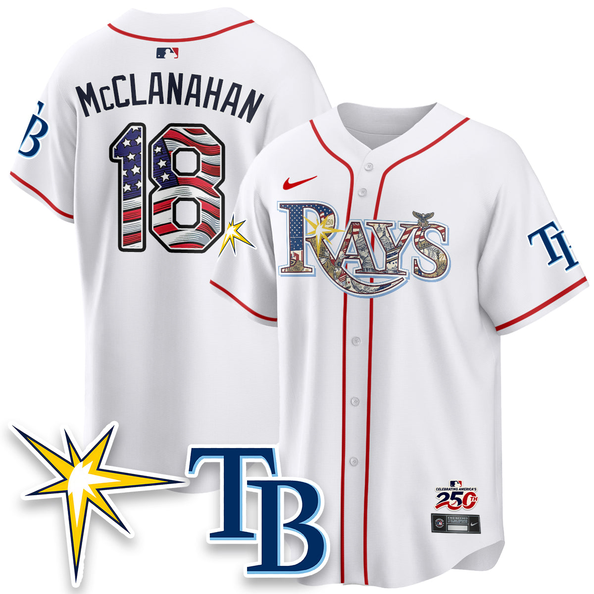 Tampa Bay Rays 2026 Independence Day USA Vapor Limited Jersey - Stitched