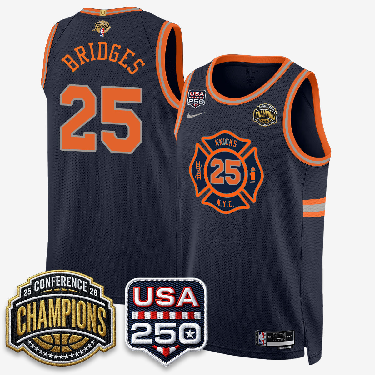 New York Knicks 2026 Basketball Eastern Conference Champions City Edition Jersey V2- Stitched-Cuztomshoes