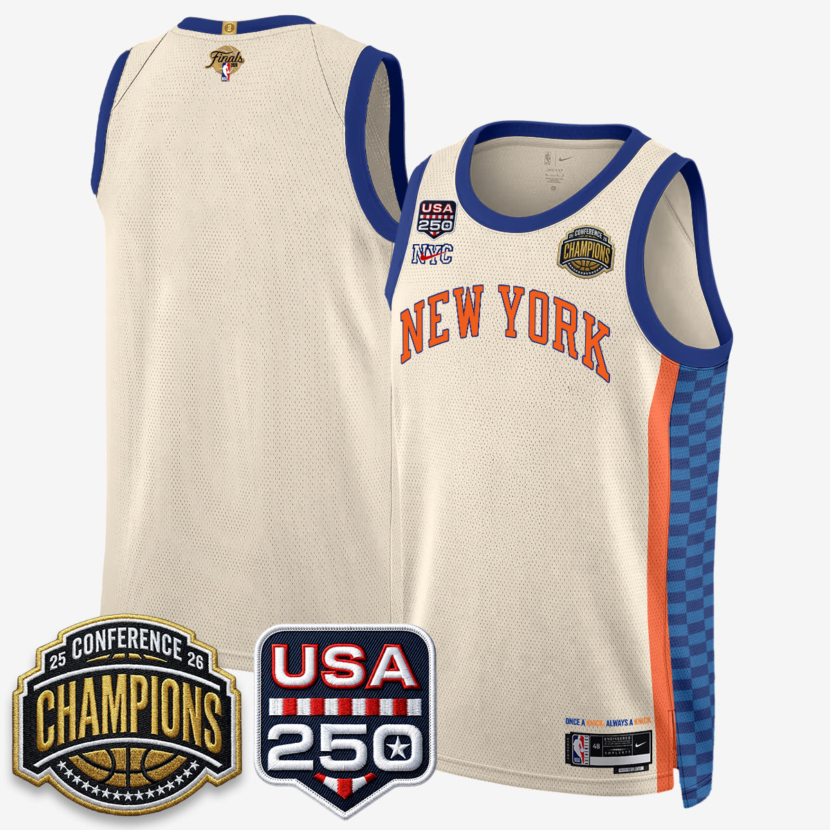 New York Knicks 2026 Basketball Eastern Conference Champions City Edition Jersey V2- Stitched-Cuztomshoes