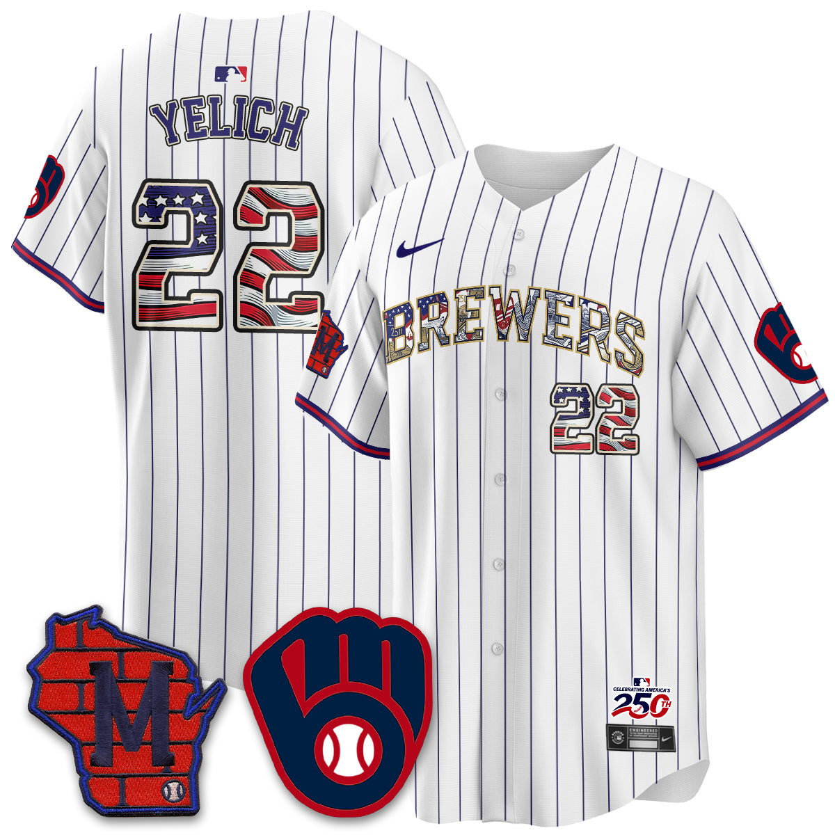 Milwaukee Brewers 2026 Independence Day USA Vapor Limited Jersey - Stitched-Cuztomshoes