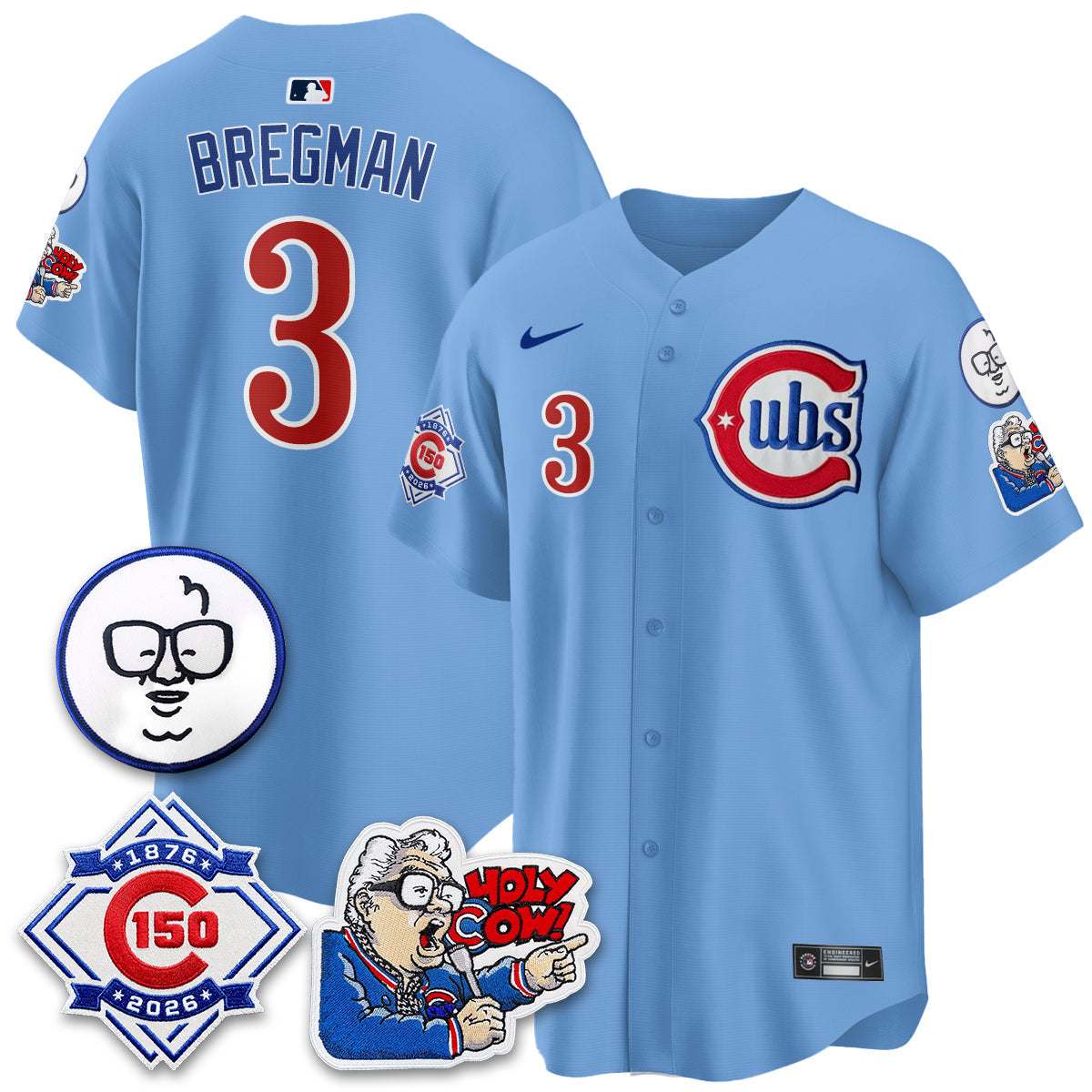 Chicago Cubs 150th Anniversary Harry Caray Holy Cow Vapor Premier Limited Jersey - Stitched V2-Cuztomshoes