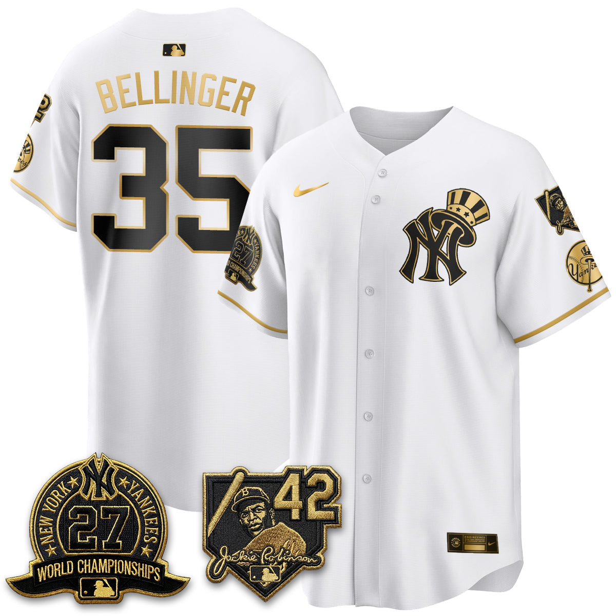 New York Yankees 2026 Jackie Robinson Day Vapor Limited Gold Edition Jersey - Stitched - V2