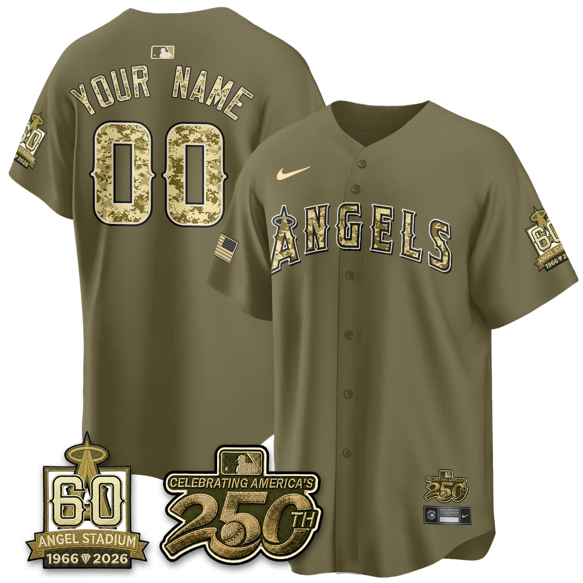 Los Angeles Angels Salute to Service 2026 Vapor Limited Custom Jersey - Stitched-Cuztomshoes