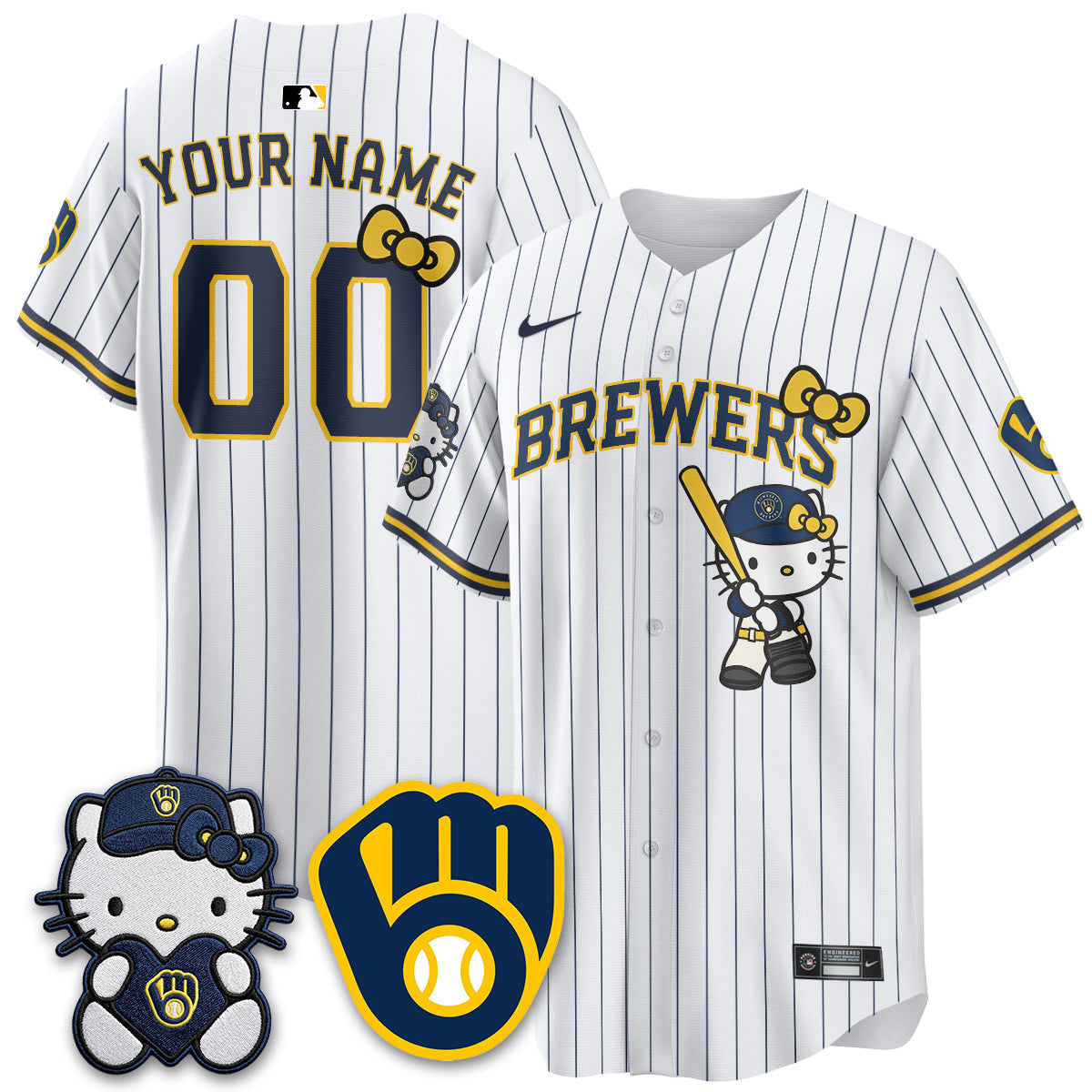 Milwaukee Brewers Meow KT Night Vapor Limited Custom Jersey - Stitched-Cuztomshoes