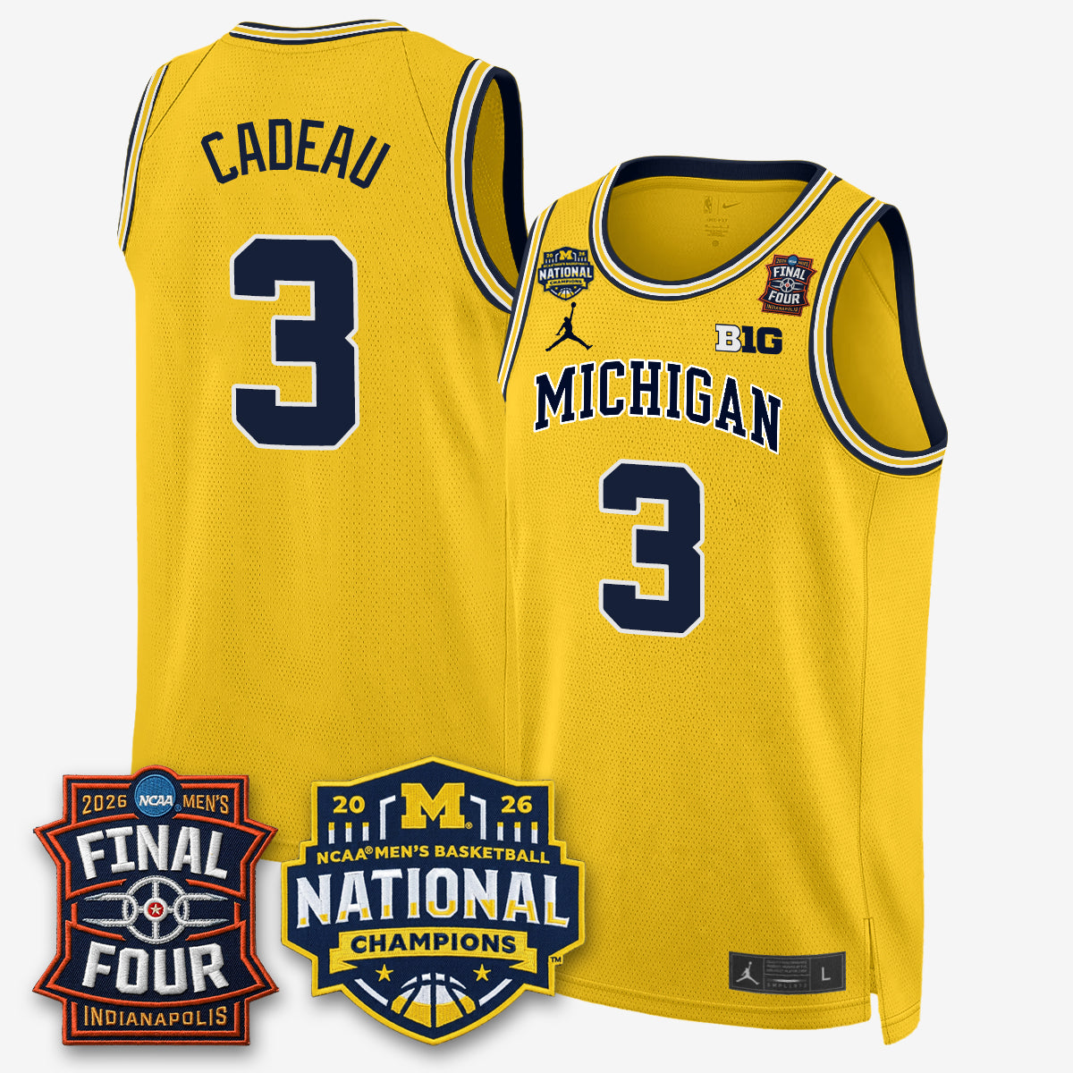 Michigan Wolverines 2026 Men's Basketball Champions Limited Jersey - Stitched-Cuztomshoes