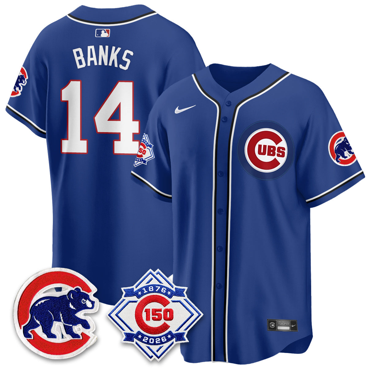 Chicago Cubs 150th Anniversary Black Out Style Vapor Premier Limited Jersey - Stitched