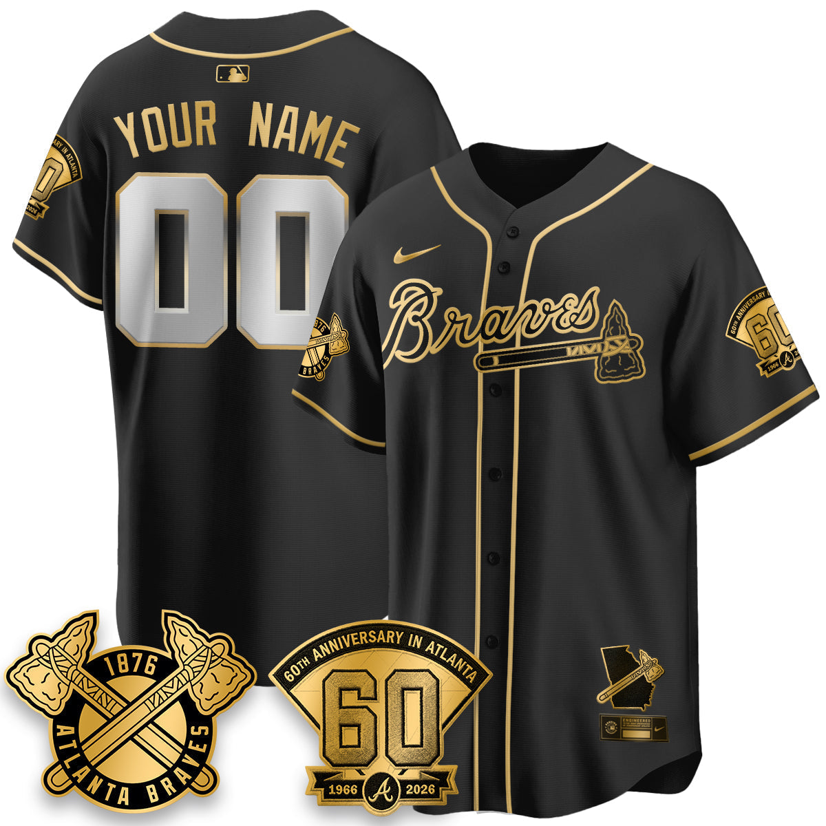 Atlanta Braves 60th Anniversary Special Edition Vapor Limited Custom Jersey - Stitched