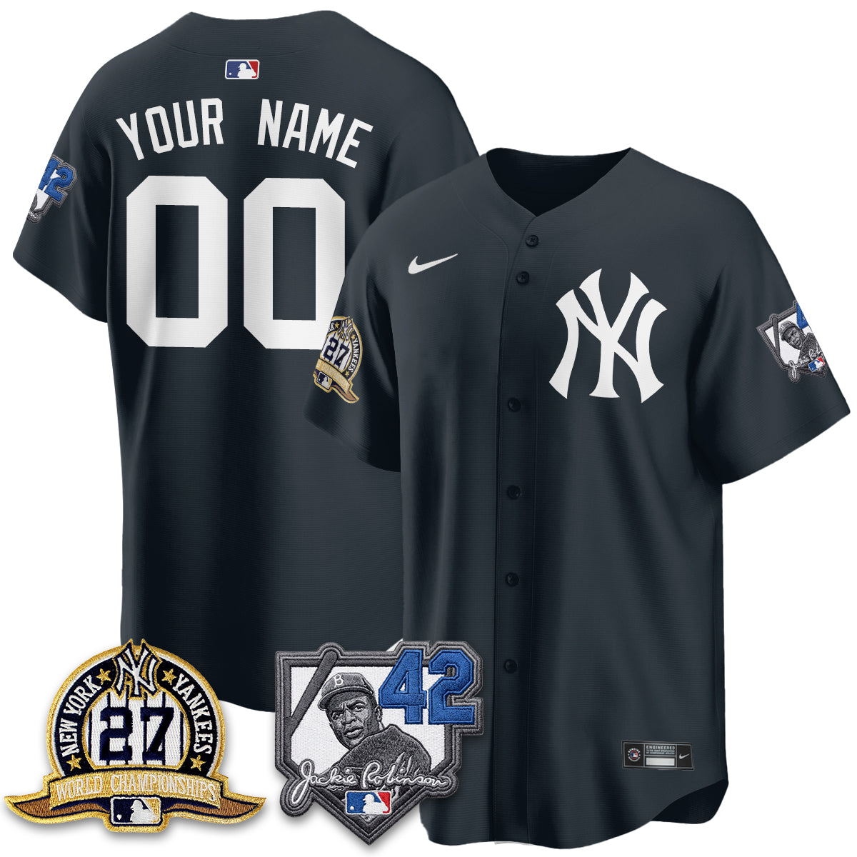 New York Yankees 2026 Jackie Robinson Day Vapor Limited Custom Jersey - Stitched