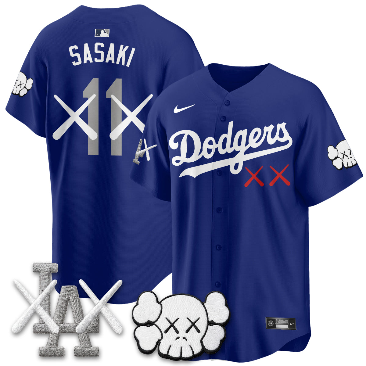 Los Angeles Dodgers x KAWS Edition Vapor Jersey - Stitched-Cuztomshoes