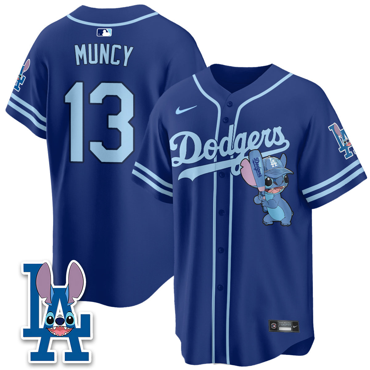 Los Angeles Dodgers x Blue Alien Edition Vapor Jersey - Stitched-Cuztomshoes