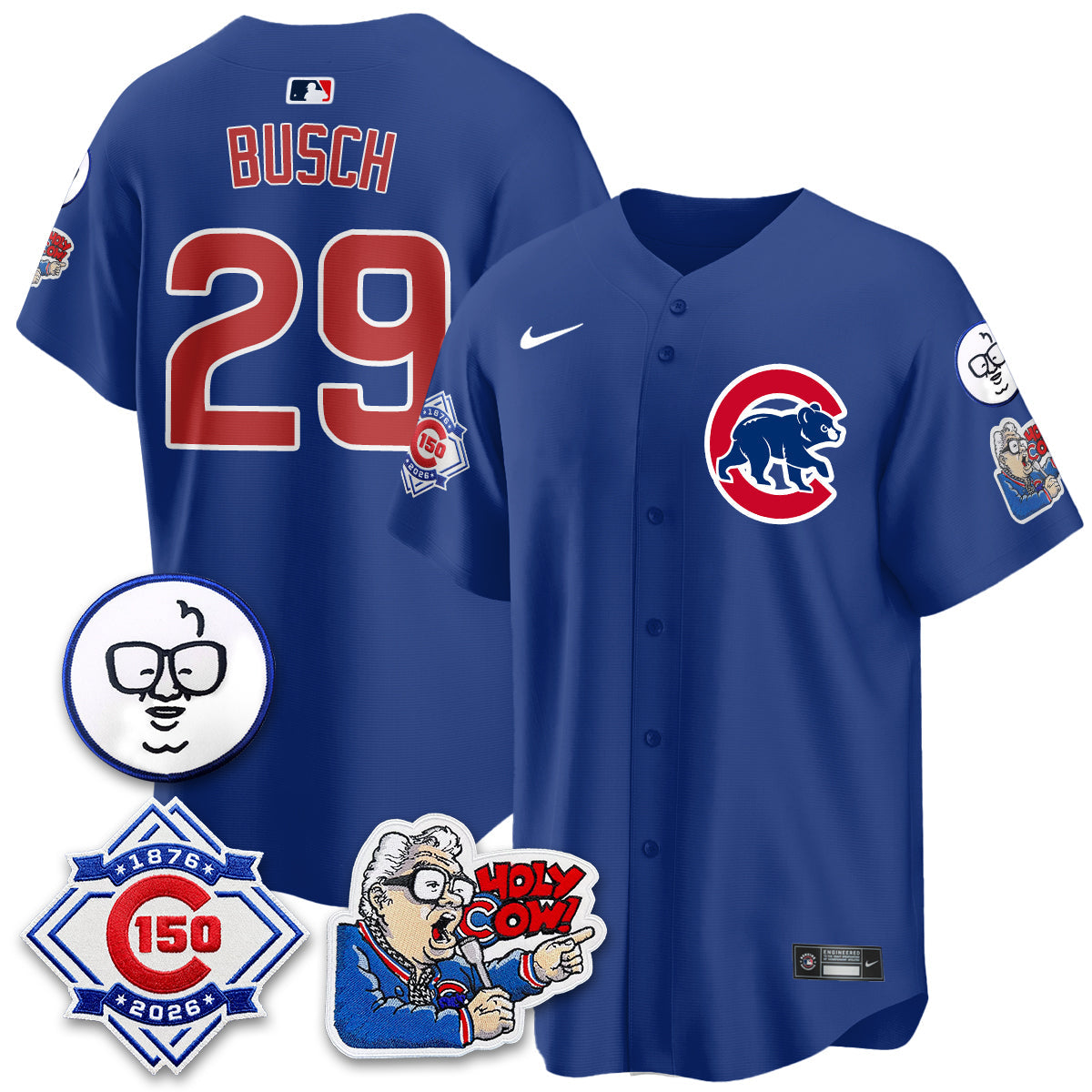 Chicago Cubs 150th Anniversary Harry Caray Holy Cow Vapor Premier Limited Jersey - Stitched V2-Cuztomshoes