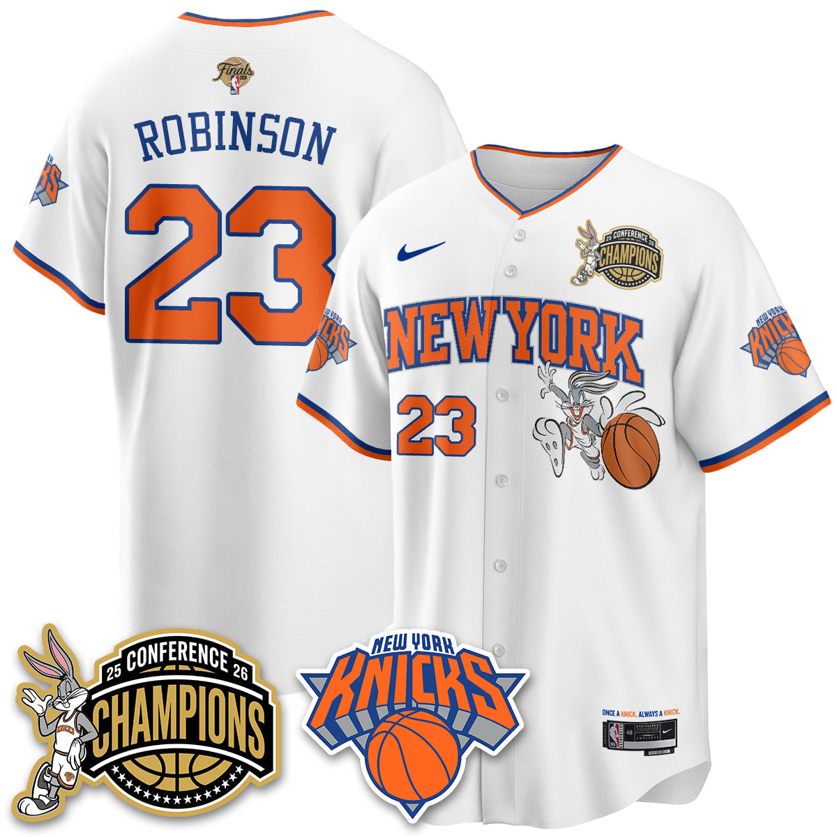 New York Knicks 2026 Basketball Finals x Bunny Vapor Jersey V2- Stitched-Cuztomshoes