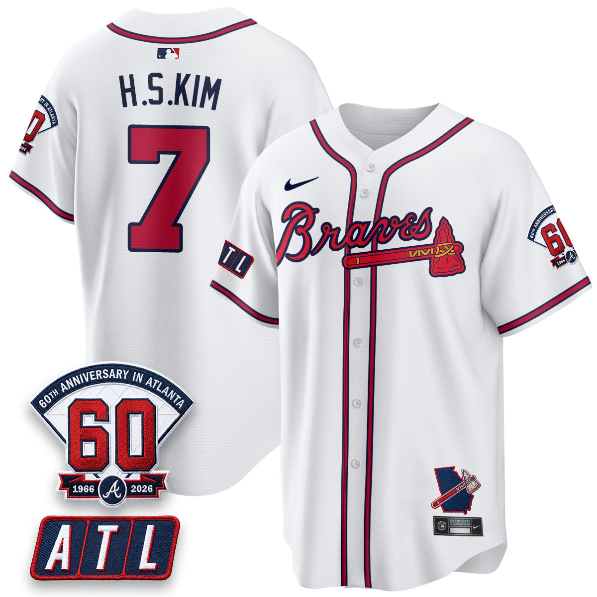 Atlanta Braves 2026 60th Anniversary Vapor Limited Jersey - Stitched