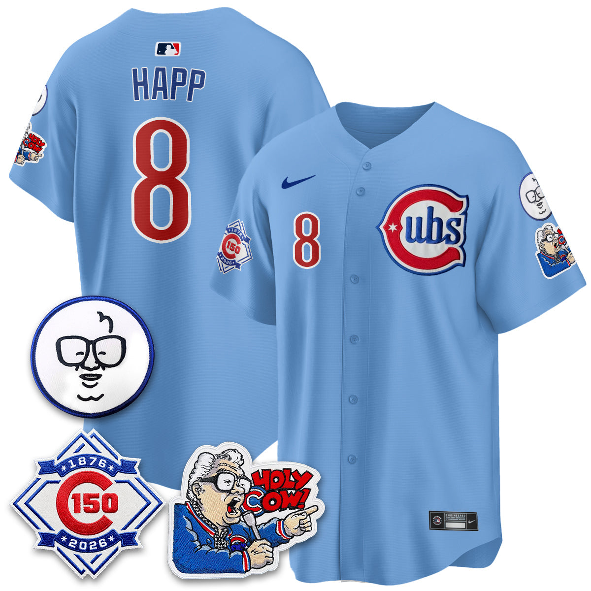 Chicago Cubs 150th Anniversary Harry Caray Holy Cow Vapor Premier Limited Jersey - Stitched V2-Cuztomshoes