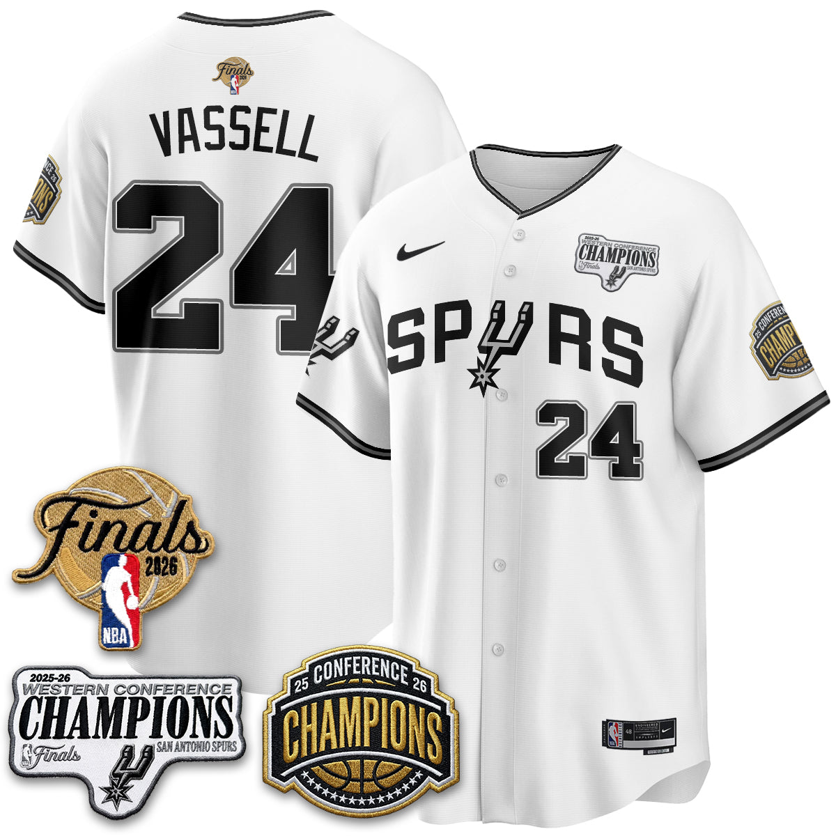 San Antonio Spurs 2026 Basketball Finals Vapor Jersey - Stitched
