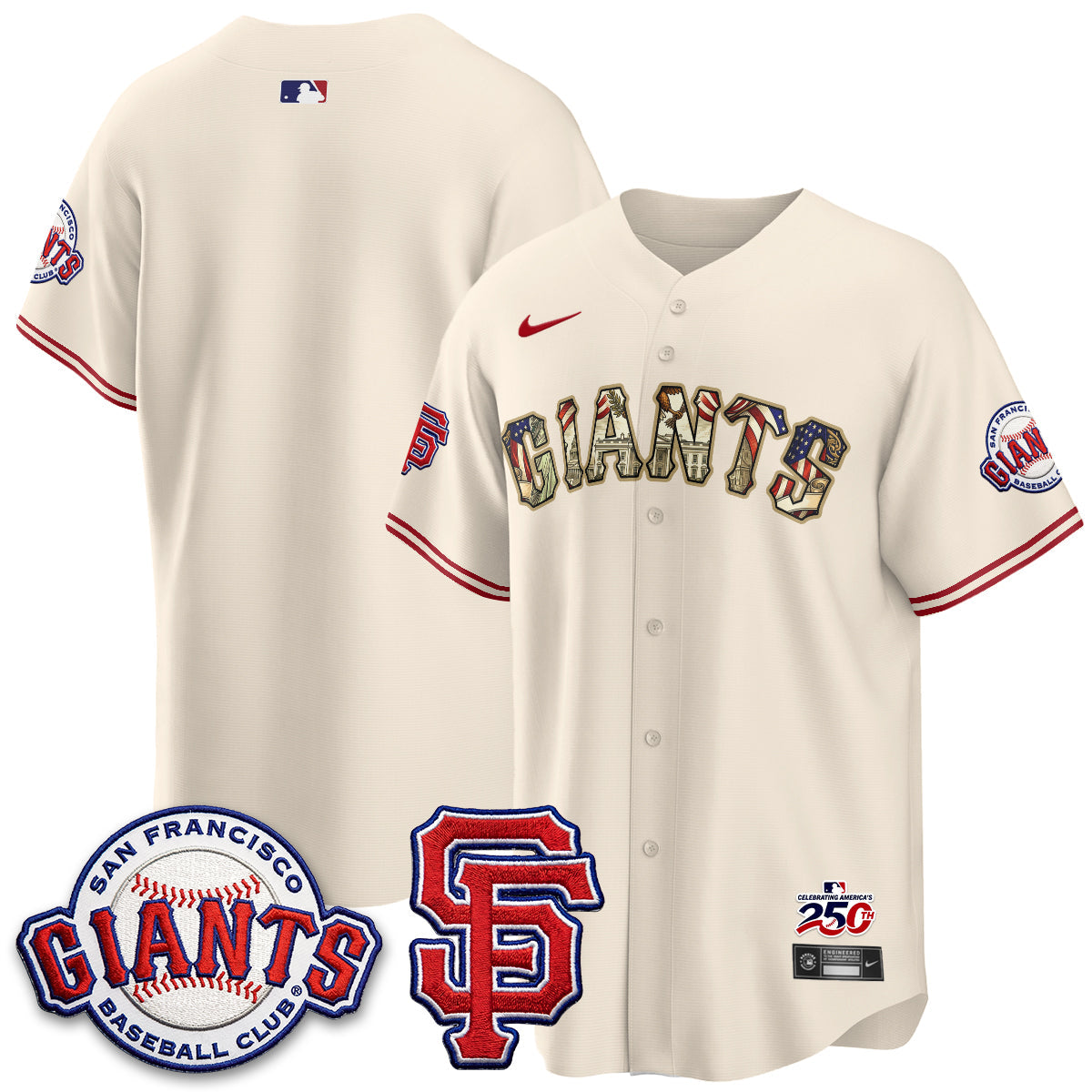 San Francisco Giants2026 Independence Day USA Jersey - Stitched